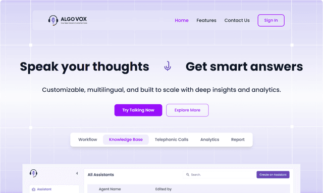 AlgoVox interface
